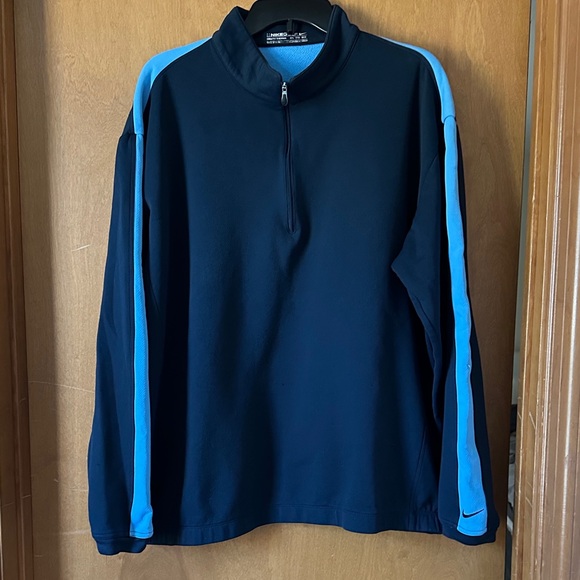 Nike Golf Navy and Sky Blue Men's Quarterzip - Picture 1 of 3